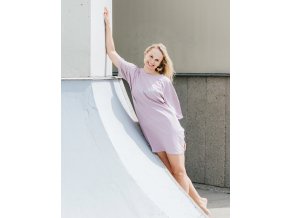 oversized tričko KARMA ŠIPKY - lila
