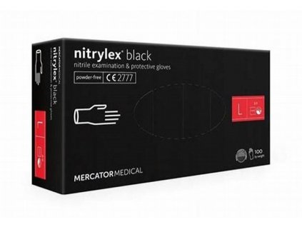 NITRYLEX rukavice černé  L 100 kusů