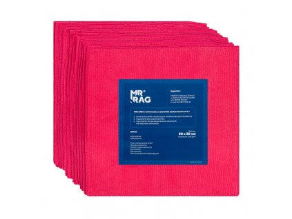 MR RAG Mikrovláknová utierka červená SET 12 kusov - 30 x 30 cm
