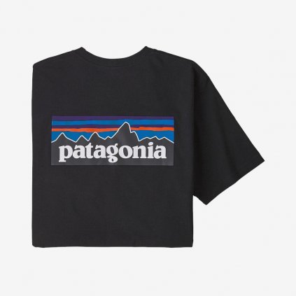 Pánské tričko Patagonia P-6 Logo Responsibili - černé (Velikost XL)