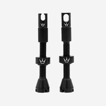 Bezdušové ventilky Peaty's X Chris King 42 mm - Černé (Velikost 42mm)