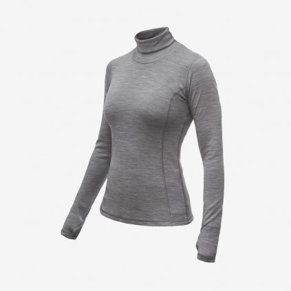 Dámské tričko Sensor Merino Bold s límečkem L/S - Šedé (Velikost XL)