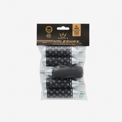 Bombičky Peaty's Holeshot CO2 Cartridge Refill pack MTB - Černé