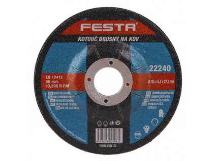 Brusný kotouč FESTA 115x6,4x22,2 ocel