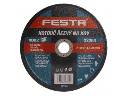 Řezný kotouč FESTA 180x1,6x22 ocel/nerez