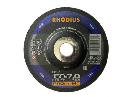 Brusný kotouč RHODIUS 150x7x22 RS2 PROline, ocel