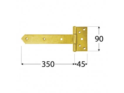 Závěs brankový 350x45x90x35x3,0 mm