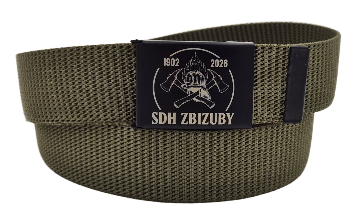 Ukázka gravírování hasičského motivu na opasek