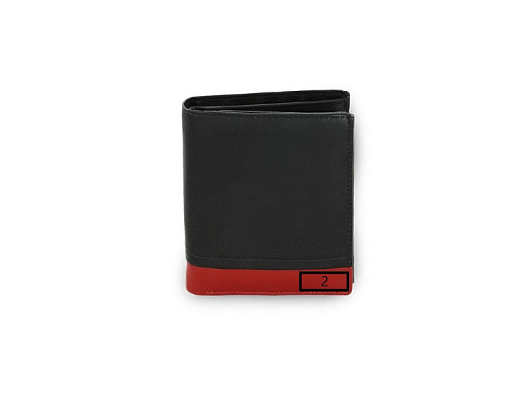 Černo-červená kožená peněženka II