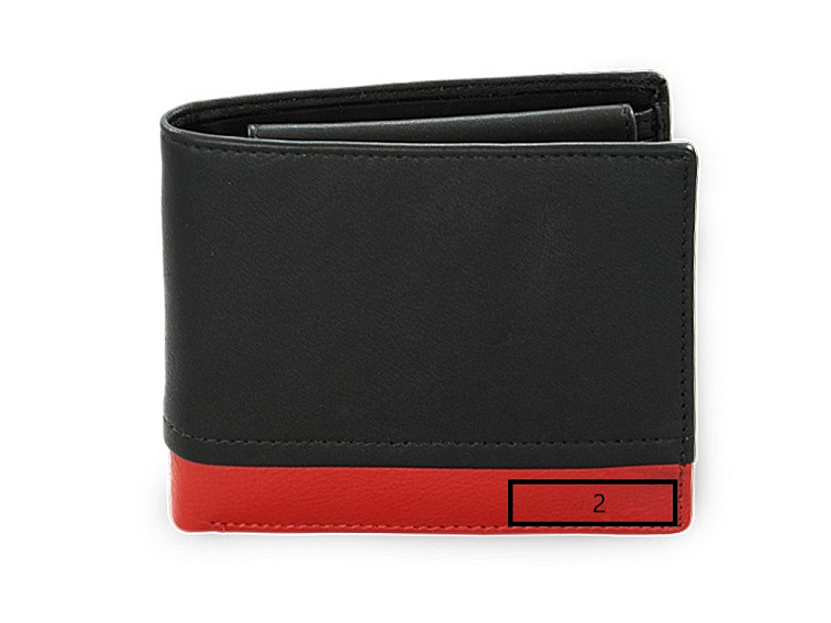 Černo-červená kožená peněženka I