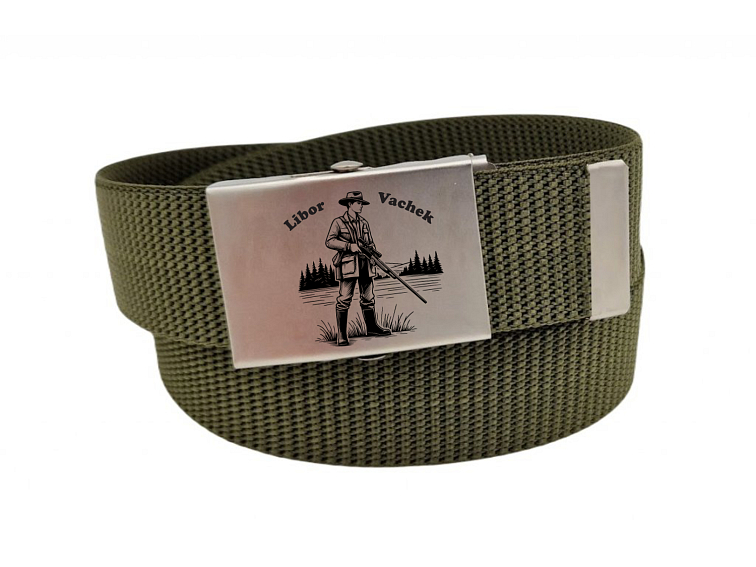 Motiv myslivce na opasku - myslivecký opasek