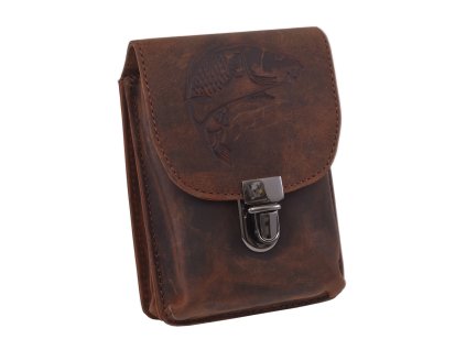 Kožené pouzdro na opasek motiv kapr
