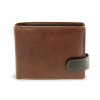 Hnědo-černá pánská kožená peněženka (Barva Černá)