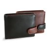 Hnědo-černá pánská kožená peněženka (Barva Černá)