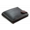Hnědo-černá pánská kožená peněženka (Barva Černá)