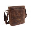 Pánské kožené crossbody – hnědé