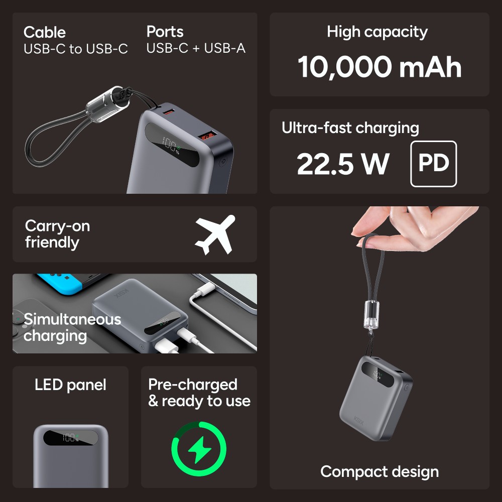 KSIX Powerbanka 10 000 mAh KSIX Powerbanka 10 000 mAh