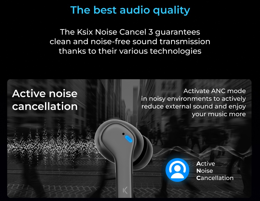 KSIX Sluchátka Noise Cancel