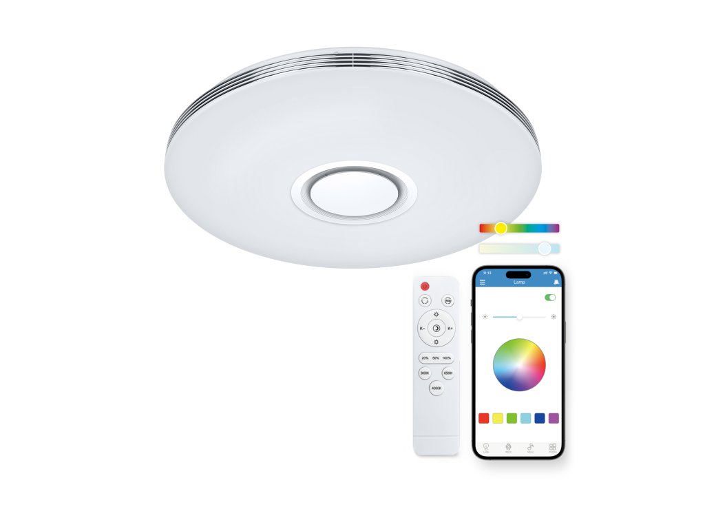 2041 ksix aura stropni svitidlo rgbic cct reproduktor 49cm 66w