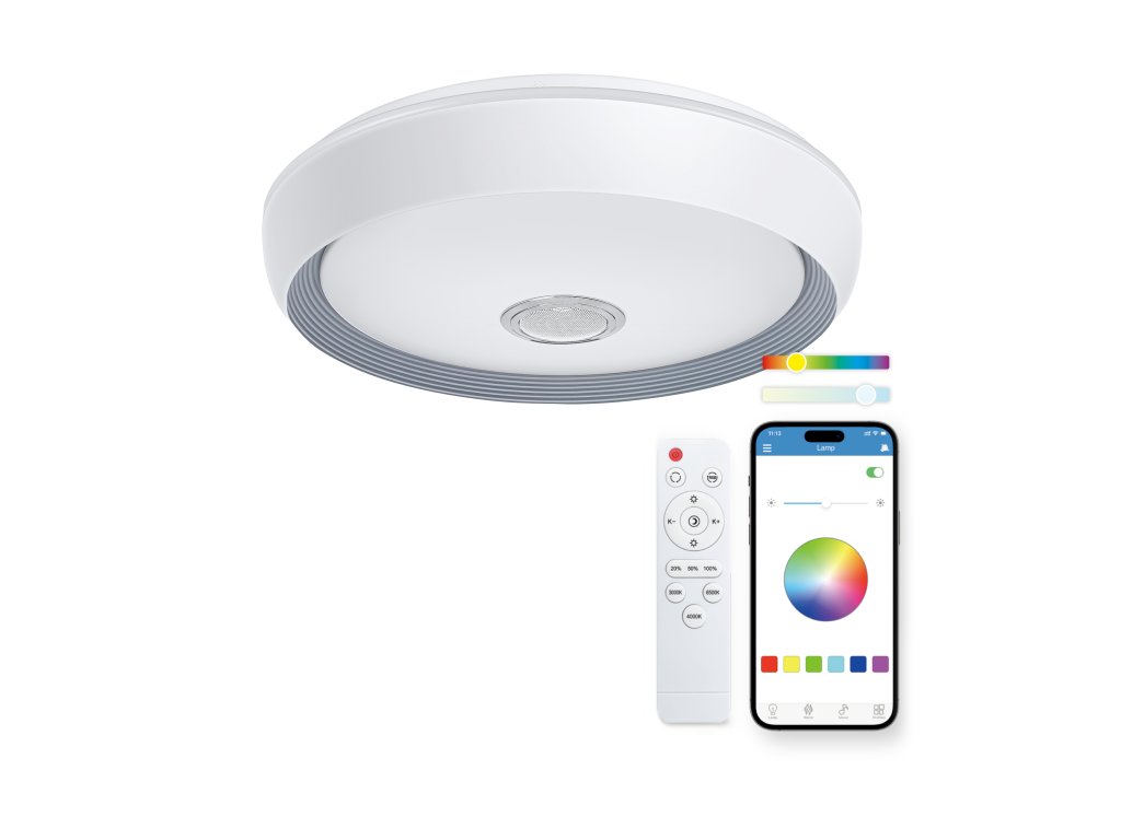 2044 ksix glory stropni svitidlo reproduktor rgb cct prumer 47cm 58w