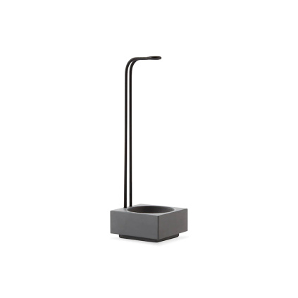 Blossom Well Vase Cement Black