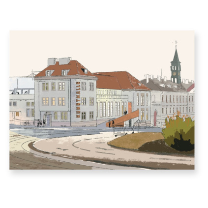 Pohlednice s motivem budovy Kunsthalle Praha