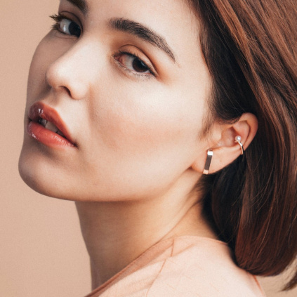 ULTIMATE ear cuff – záušnice s perlou, recyklované stříbro  NLMT