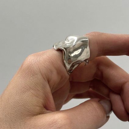 Ring DRAPE – Sterling silver 925/1000  Magdalena Šťastníková