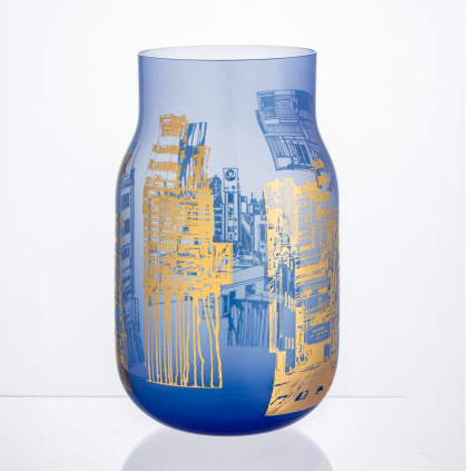 Michal Škapa x Studio DECHEM ⎸ Limited vase Code of the Streets - Blue  Michal Škapa x DECHEM