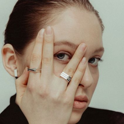 La Casa Double Ring – silver  NLMT
