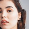 Fine Stripe Earrings – pearl, silver  NLMT
