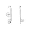 Fine Stripe Earrings – pearl, silver  NLMT