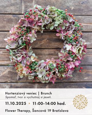 ✨ Spoj tvorivosť s pôžitkom! 🌸 Na našom workshope si vytvoríš nádherný hortenziový veniec a zároveň si vychutnáš chutný...
