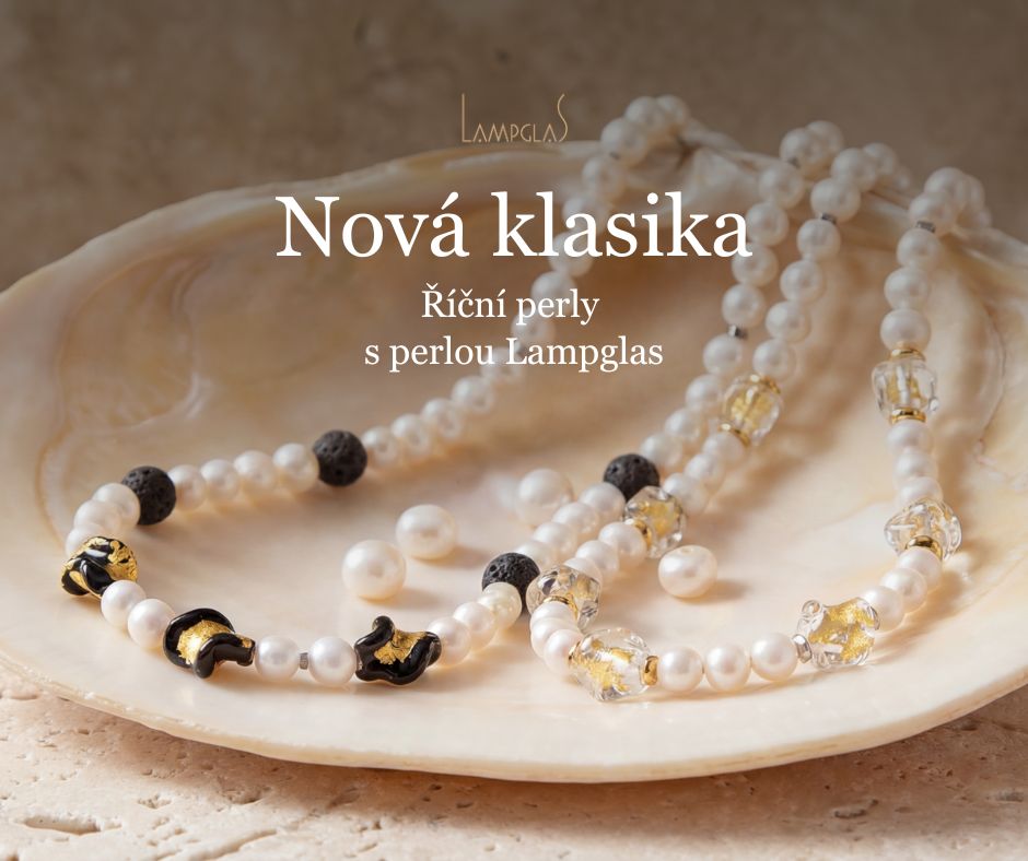 Perlové sety – říční perly s autorskou perlou Lampglas