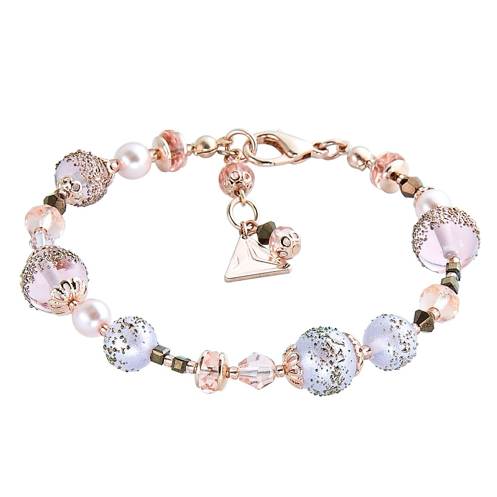 Medal of Tenderness bracelet with Lampglas pearls