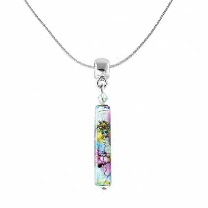 Fantasy World fine necklace with sterling silver in Lampglas pearl