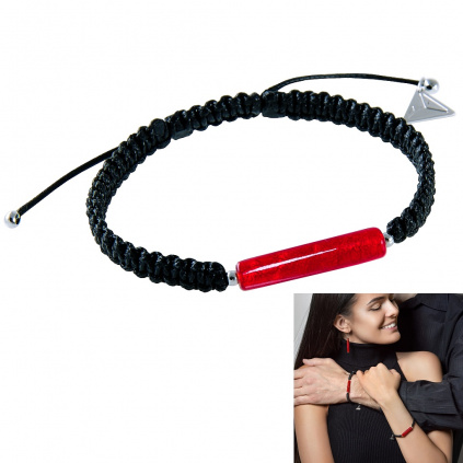 Náramek Shamballa Red Line For Her & For Him s 24karátovým zlatem v perle Lampglas
