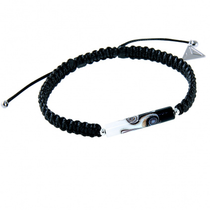 Shamballa Black & White For Her & For Him bracelet with a unique Lampglas pearl