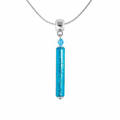Sea Depth necklace with sterling silver in Lampglas pearl