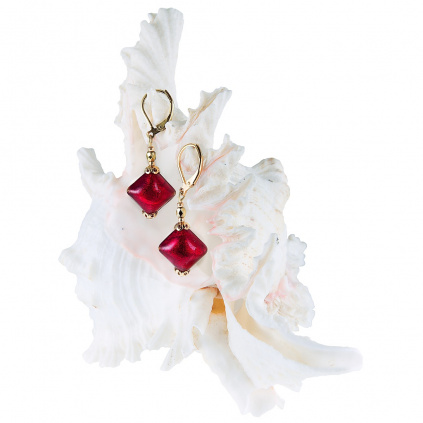 Earrings Indian Summer with 24K gold in Lampglas pearl