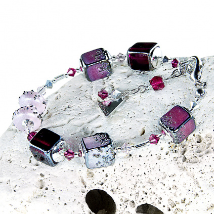 Bracelet Juicy Raspberry with Lampglas pearl