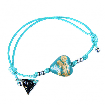 Azure Lake bracelet with 24K gold in Lampglas pearl