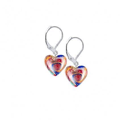 Brave Heart earrings with 24k gold in Lampglas pearls