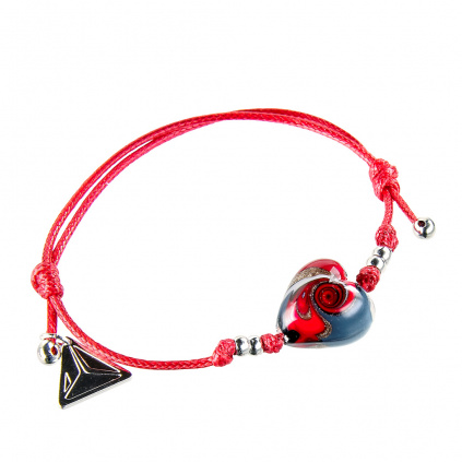 Náramek Mayan Heart s unikátní kresbou v perle Lampglas