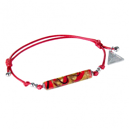 Caramel Strawberry bracelet with a unique design in Lampglas pearl