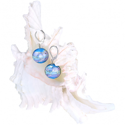 Purple Rain earrings with sterling silver in Lampglas pearls