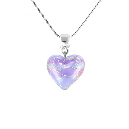 Delicate necklace Touch of Provence with sterling silver in Lampglas pearl