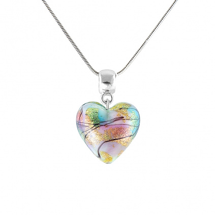 Náhrdelník Rainbow Fairy s 24karátovým zlatem v perle Lampglas