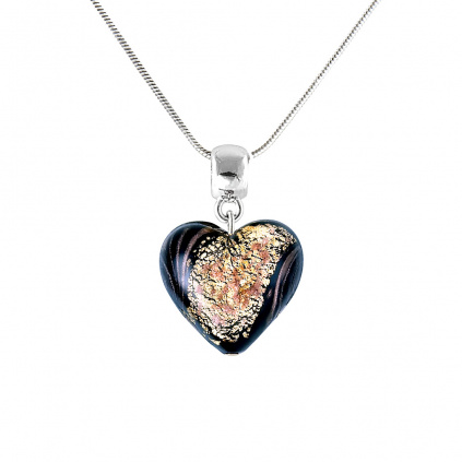 Starry Night necklace with 24k gold in Lampglas pearl