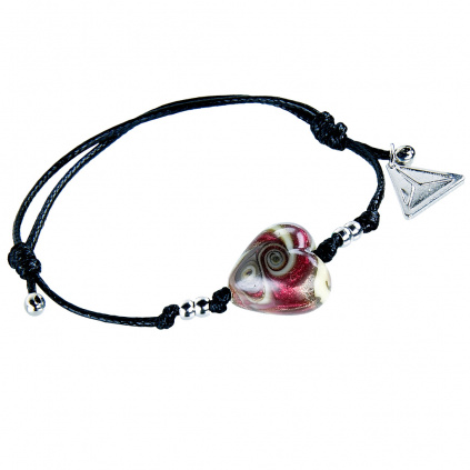 Raspberry Kiss bracelet with Lampglas pearl